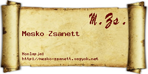 Mesko Zsanett névjegykártya